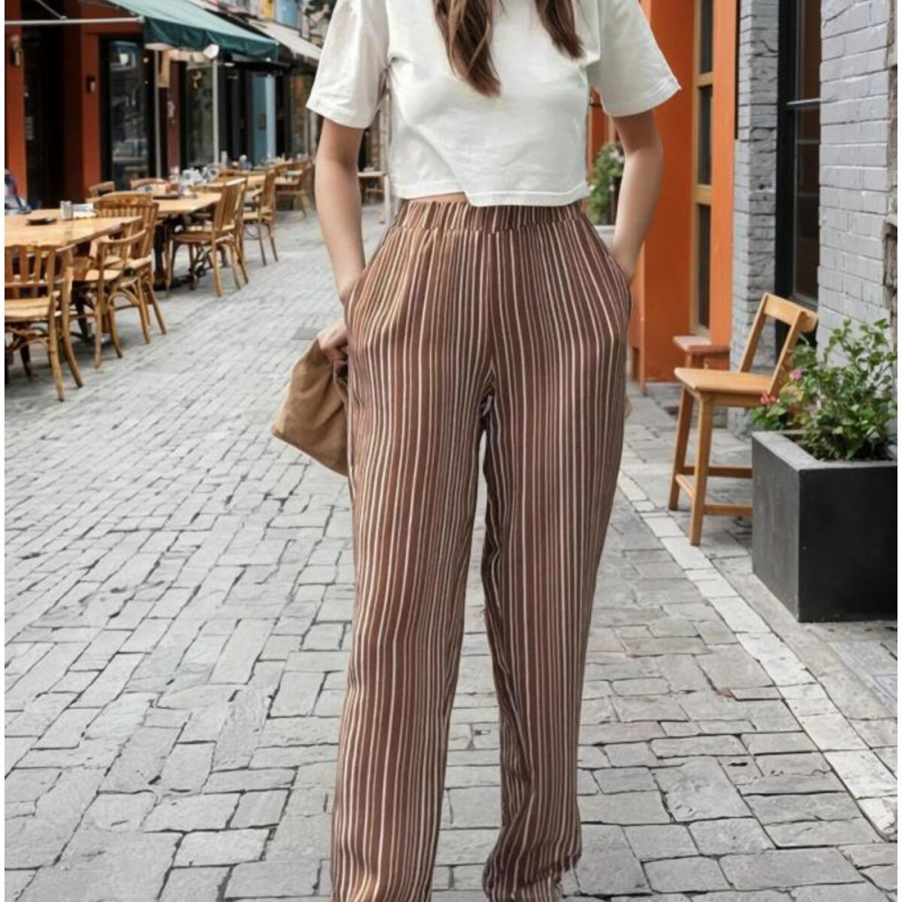 Pasaklı Giyim Kadın Duble Paça Pantolon 3277187 Kahverengi