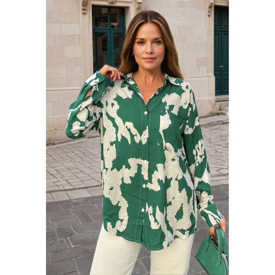 Pasaklı Giyim Kadın Viskon Gömlek Yeşil