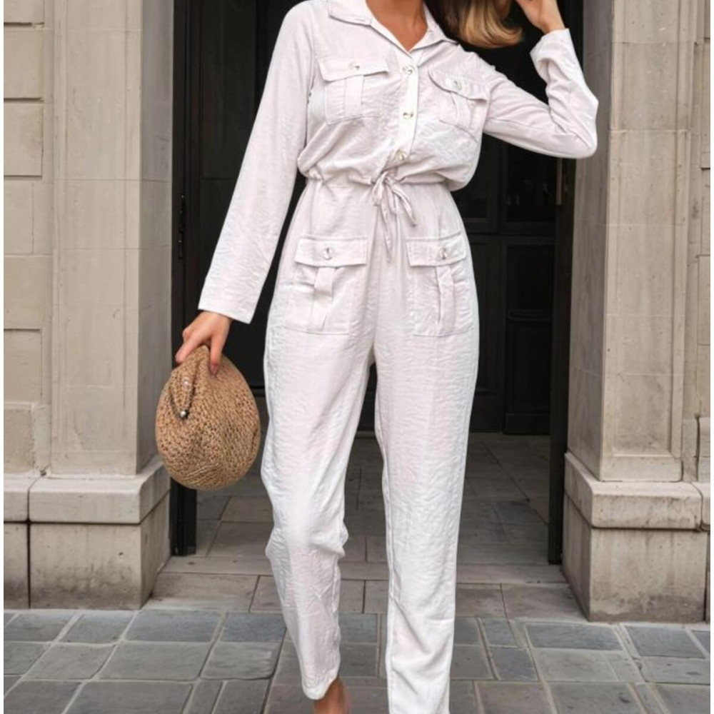 Pasaklı Giyim Kadın Safari Tulum Oversize 3164506 Açık Krem