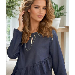 Pasaklı Giyim Kadın Fırfırlı Keten Bluz 3571319 Siyah
