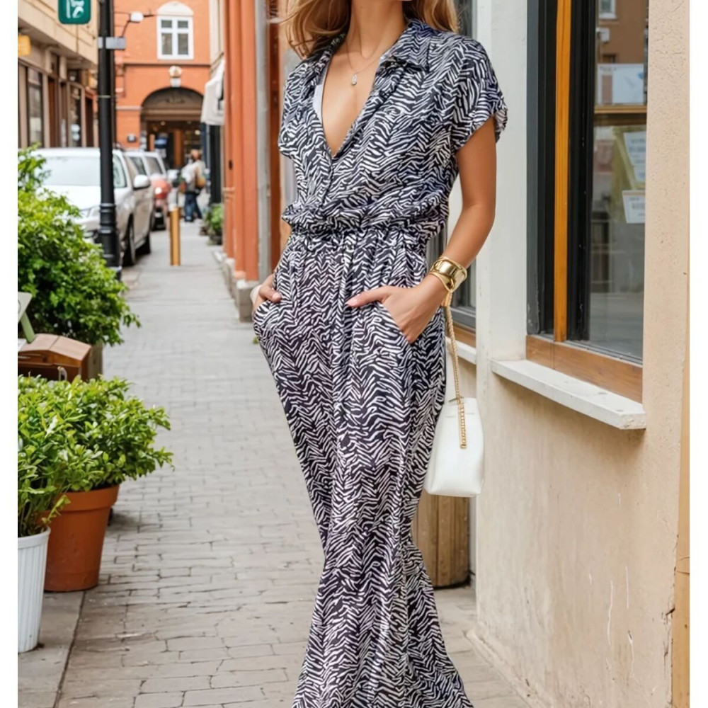 Pasaklı Giyim Kadın Beli Lastikli Saten Tulum  3235451 Siyah