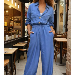 Pasaklı Giyim Kadın Kupra Tulum 3360506 İndigo