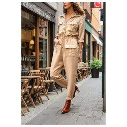Pasaklı Giyim Kadın Safari Tulum Oversize 3164506 Karamel