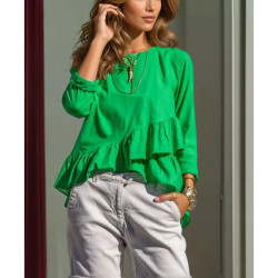 Pasaklı Giyim Kadın Fırfırlı Keten Bluz 3571319 Benetton