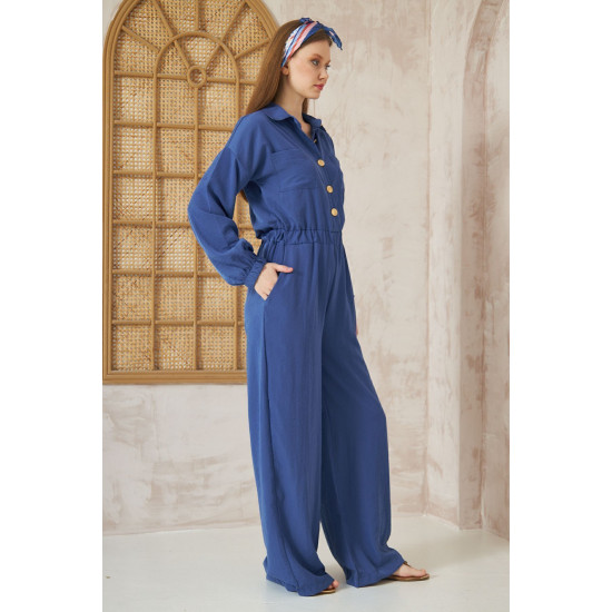 Pasaklı Giyim Kadın Kupra Tulum İndigo