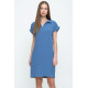 Pasaklı Giyim Kadın Polo Yaka Elbise Mavi