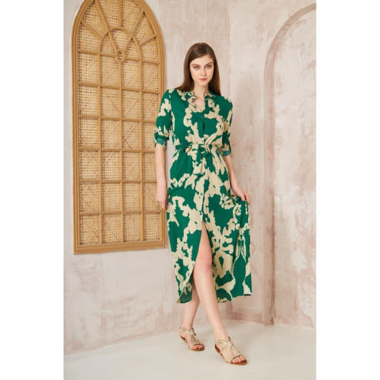 Pasaklı Giyim Kadın %100 Viskon Elbise Yeşil