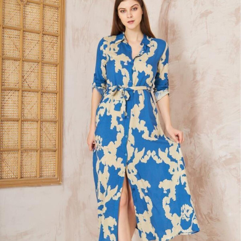 Pasaklı Giyim Kadın %100 Viskon Elbise 3413440 İndigo