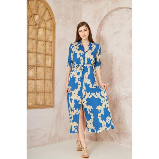 Pasaklı Giyim Kadın %100 Viskon Elbise İndigo