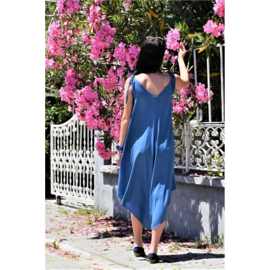 Pasaklı Giyim Kadın Viskon Pantolon Etek Tulum İndigo