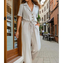 Pasaklı Giyim Kadın Beli Büzgülü Tulum 2622462 Bej