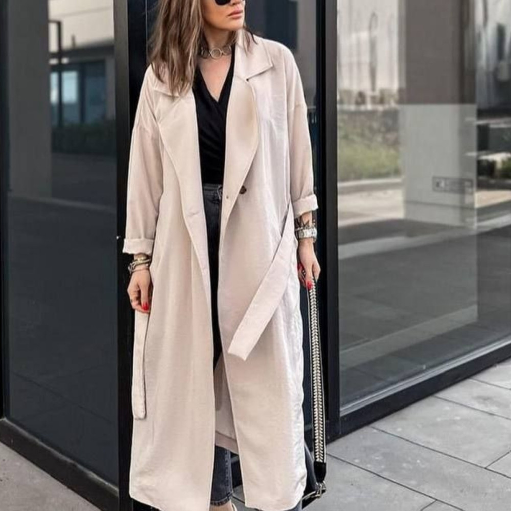 Pasaklı Giyim Kadın Ekstra Oversize Trençkot 3335451 Taş