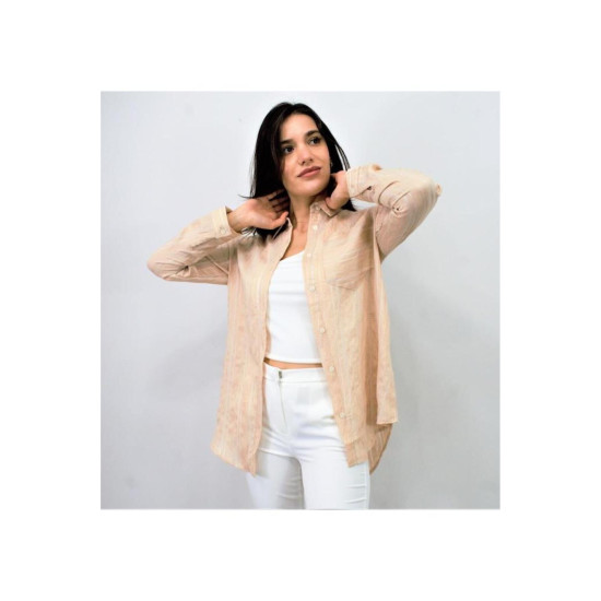 Pasaklı Giyim Kadın Çizgili Gömlek Taş