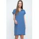 Pasaklı Giyim Kadın Polo Yaka Elbise Mavi