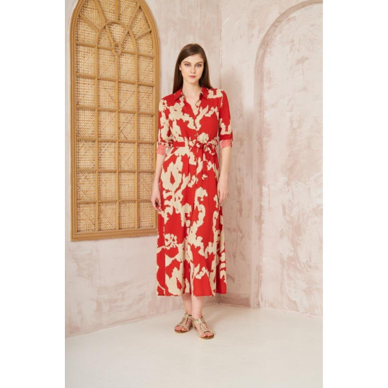 Pasaklı Giyim Kadın %100 Viskon Elbise Kırmızı