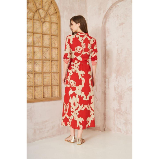 Pasaklı Giyim Kadın %100 Viskon Elbise Kırmızı