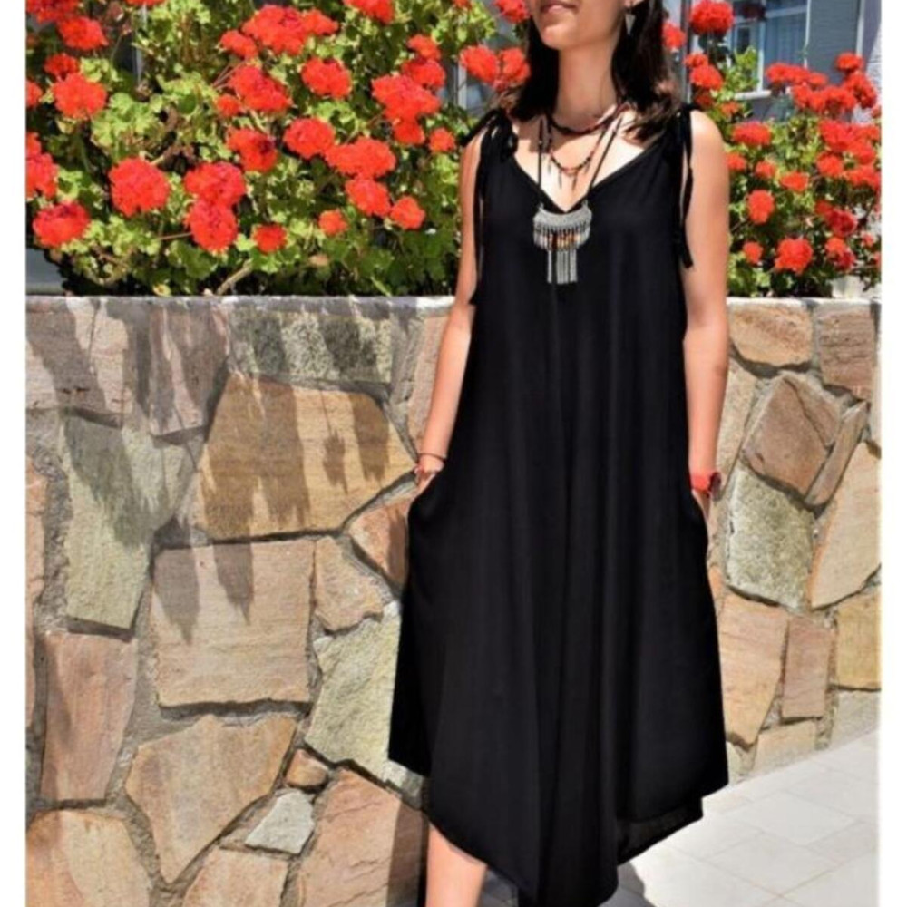 Pasaklı Giyim Kadın Viskon Pantolon Etek Tulum H5002308 Siyah