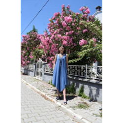 Pasaklı Giyim Kadın Viskon Pantolon Etek Tulum H5002308 İndigo