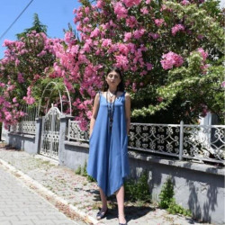 Pasaklı Giyim Kadın Viskon Pantolon Etek Tulum H5002308 İndigo