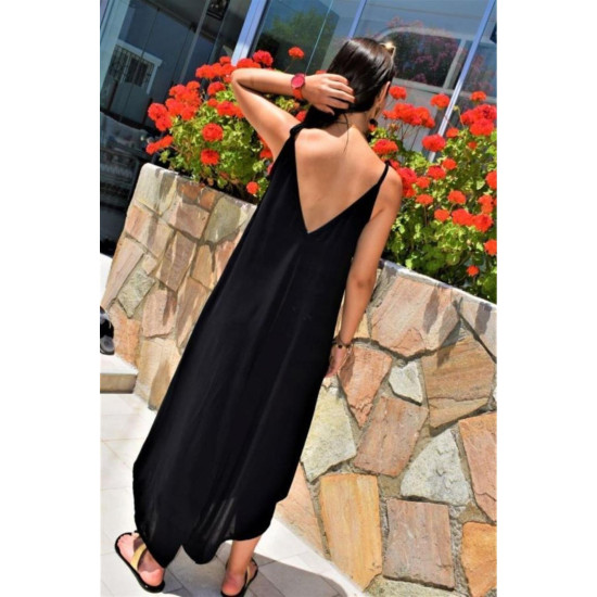 Pasaklı Giyim Kadın Viskon Pantolon Etek Tulum Siyah