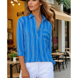 Pasaklı Giyim Kadın Çizgili Gömlek 3266190 İndigo