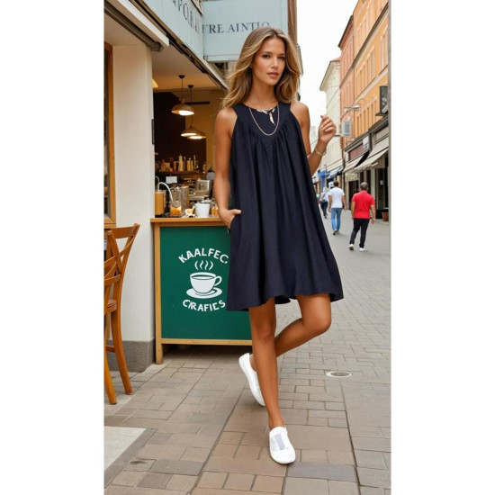 Pasaklı Giyim Kadın Piliseli Elbise Siyah