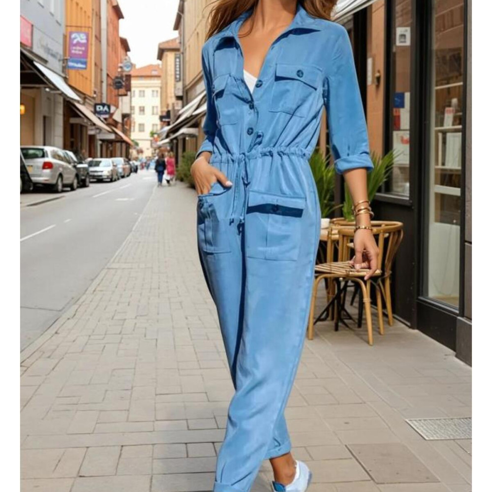 Pasaklı Giyim Kadın Safari Tulum Oversize 3164506 İndigo