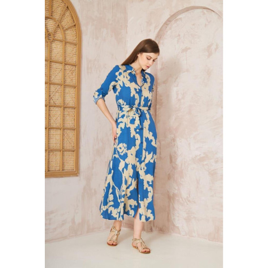 Pasaklı Giyim Kadın %100 Viskon Elbise İndigo