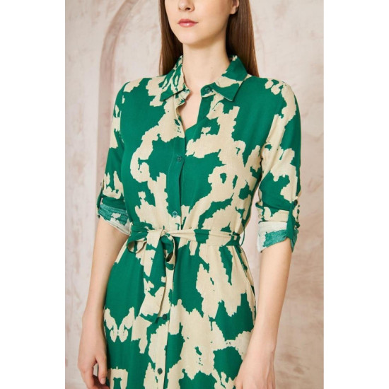 Pasaklı Giyim Kadın %100 Viskon Elbise Yeşil