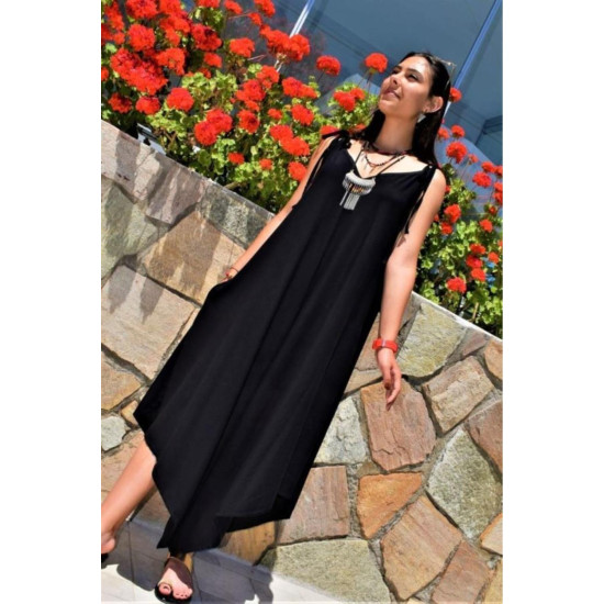 Pasaklı Giyim Kadın Viskon Pantolon Etek Tulum Siyah