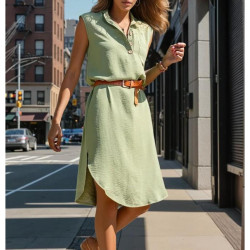 Pasaklı Giyim Kadın Derin Yırtmaçlı Elbise 3138253 Haki