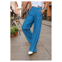 Pasaklı Giyim Kadın Keten Dokulu Pantolon 2933330 İndigo