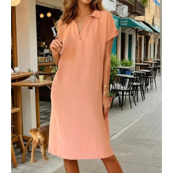Pasaklı Giyim Kadın Polo Yaka Elbise 2883310 Pudra
