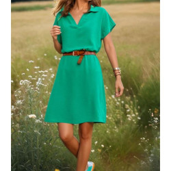 Pasaklı Giyim Kadın Polo Yaka Elbise 2883310 Yeşil