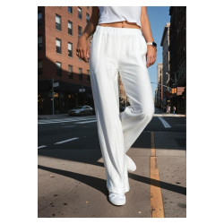 Pasaklı Giyim Kadın Keten Dokulu Pantolon 2933330 Beyaz
