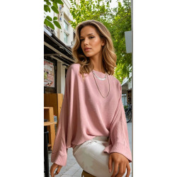 Pasaklı Giyim Kadın Yarasa Duble Kol Ekstra Oversize Bluz 2943308 Pudra