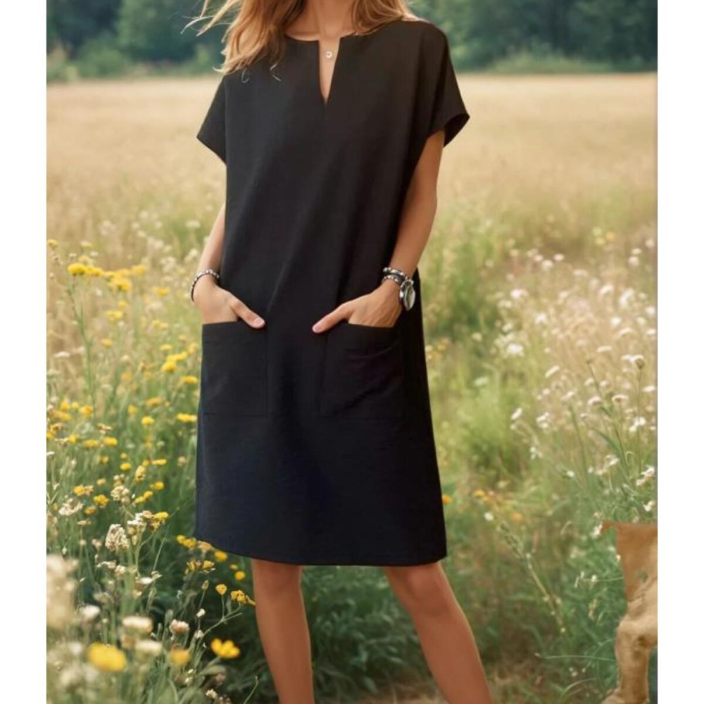 Pasaklı Giyim Kadın Özel Doku Giy Çık Midi Elbise 3655264 Siyah