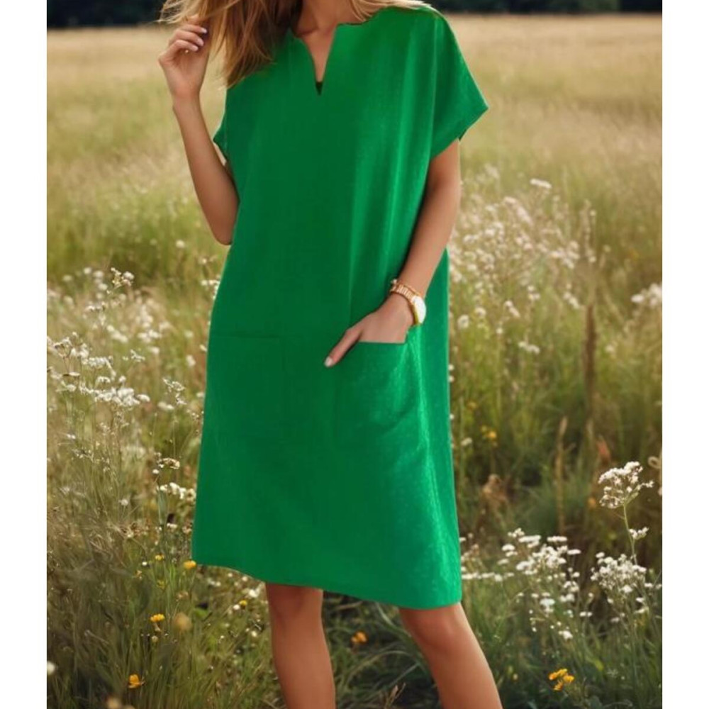 Pasaklı Giyim Kadın Özel Doku Giy Çık Midi Elbise 3655264 Zümrüt