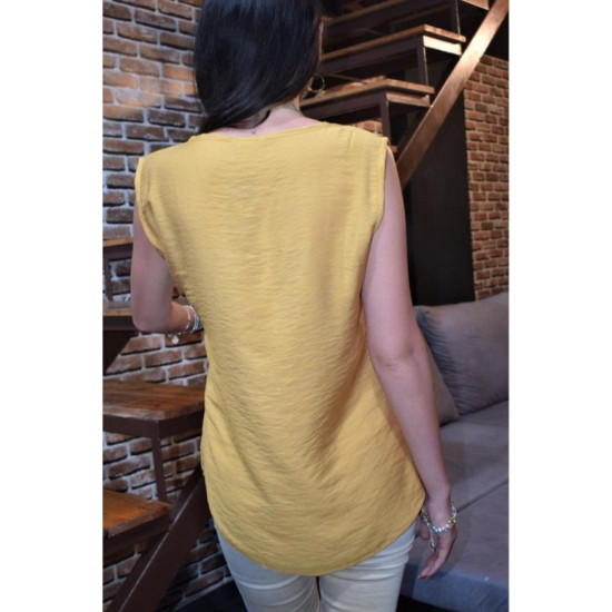 Pasaklı Giyim Kadın Kalın Askılı Bluz Hardal