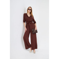 Pasaklı Giyim Kadın Viskon Tulum 3297500 Kahverengi