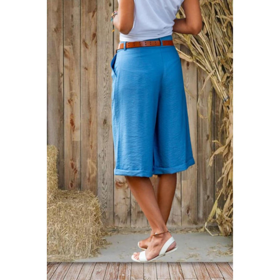 Pasaklı Giyim Kadın Duble Paça Bermuda Şort İndigo