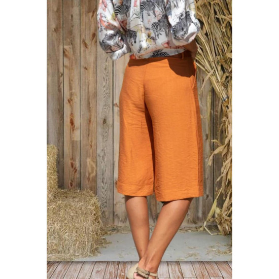 Pasaklı Giyim Kadın Duble Paça Bermuda Şort Kiremit