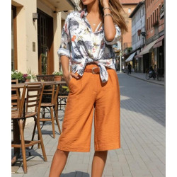 Pasaklı Giyim Kadın Duble Paça Bermuda Şort 2912286 Kiremit