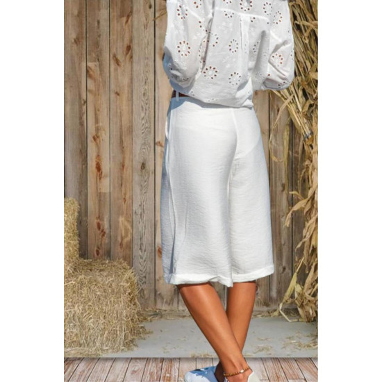 Pasaklı Giyim Kadın Duble Paça Bermuda Şort Ekru