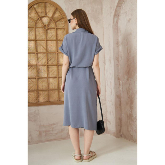 Pasaklı Giyim Kadın Safari Elbise Gri