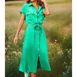 Pasaklı Giyim Kadın Safari Elbise K4045410 Yeşil