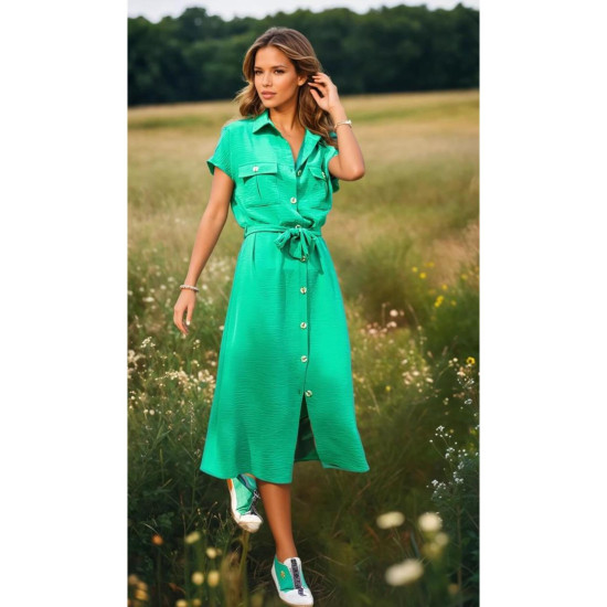 Pasaklı Giyim Kadın Safari Elbise Yeşil