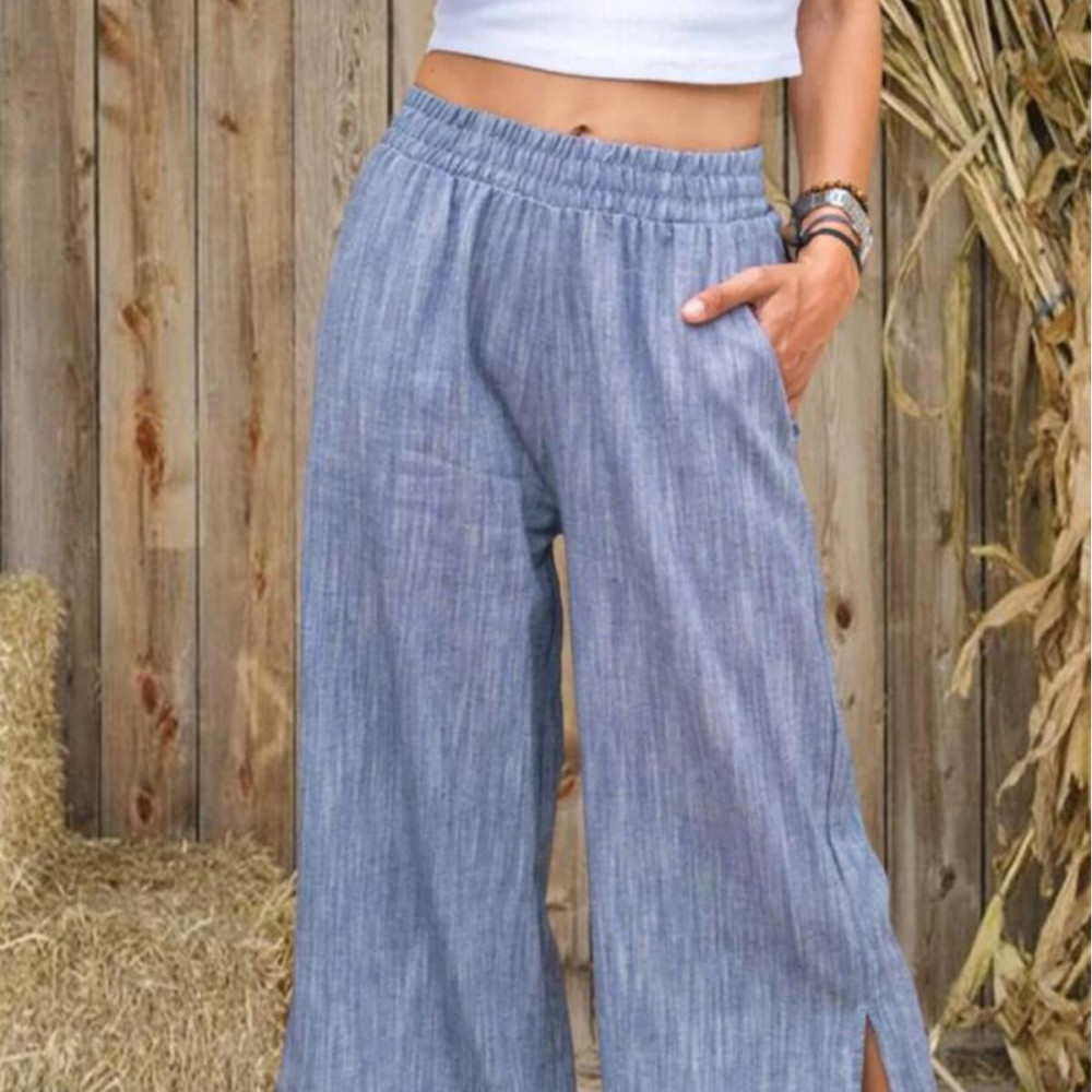 Pasaklı Giyim Kadın Keten Kapri Pantolon 3404209 Lacivert