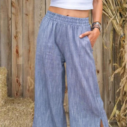 Pasaklı Giyim Kadın Keten Kapri Pantolon 3404209 Lacivert