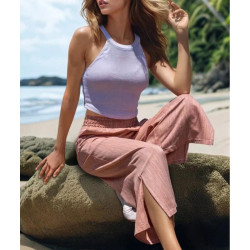 Pasaklı Giyim Kadın Keten Kapri Pantolon 3404209 Turuncu